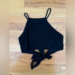 Black tie back top